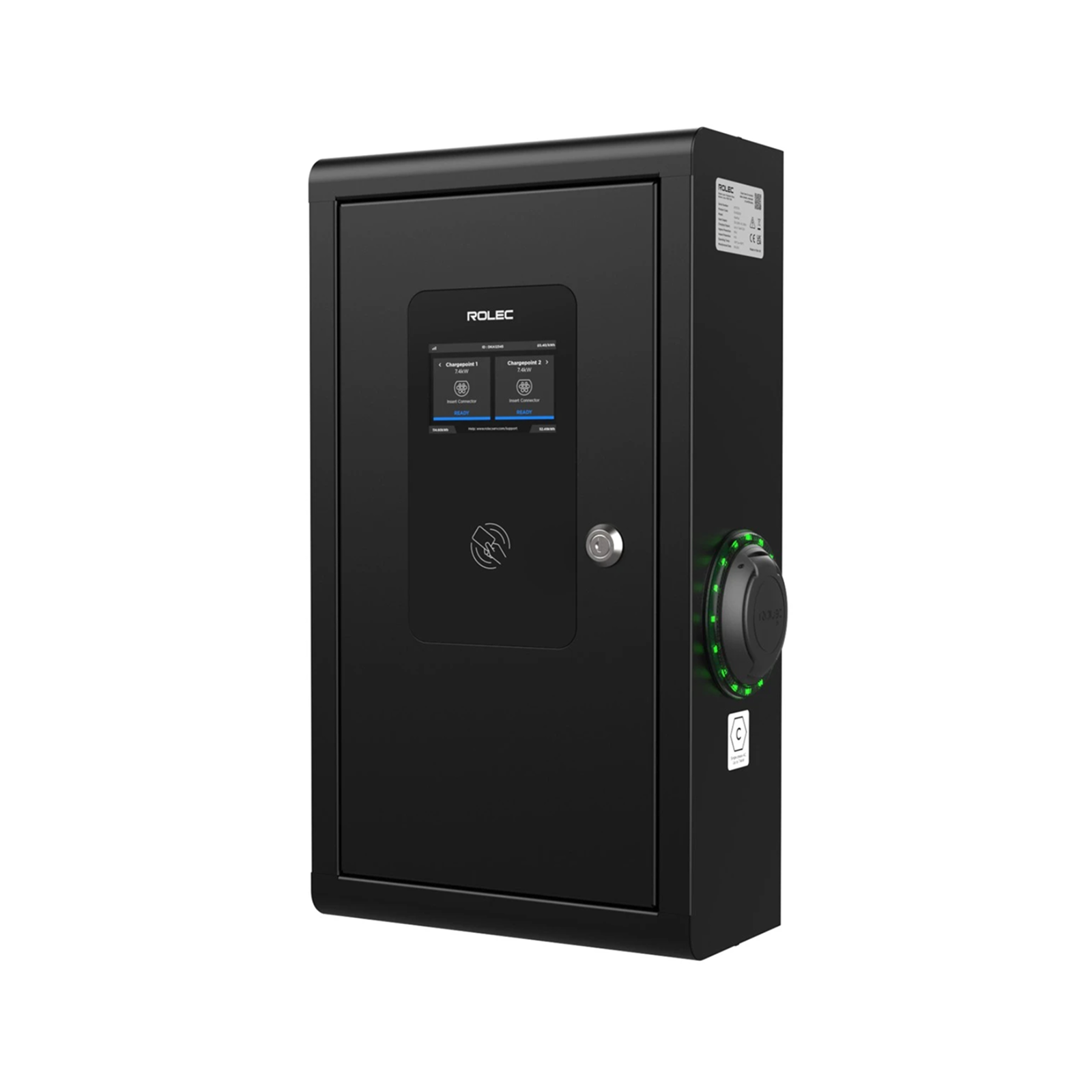 Rolec ROLEC2123B Securicharge – Dual Socket 22KW EV Charger – LCD Screen