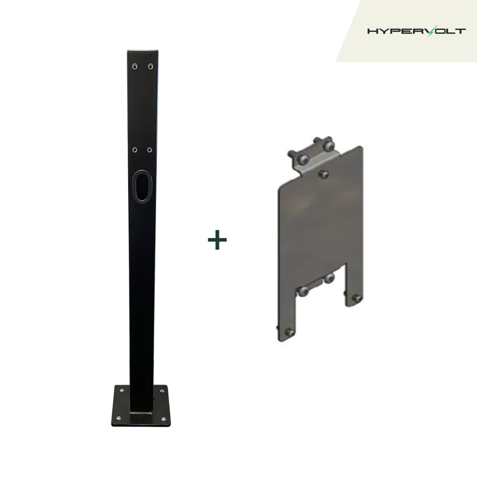 e.Park – Black Single Multi Post – 4 Mounting Plate Options Available