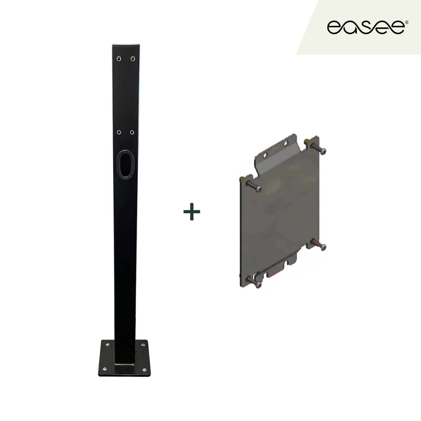 e.Park – Black Single Multi Post – 4 Mounting Plate Options Available