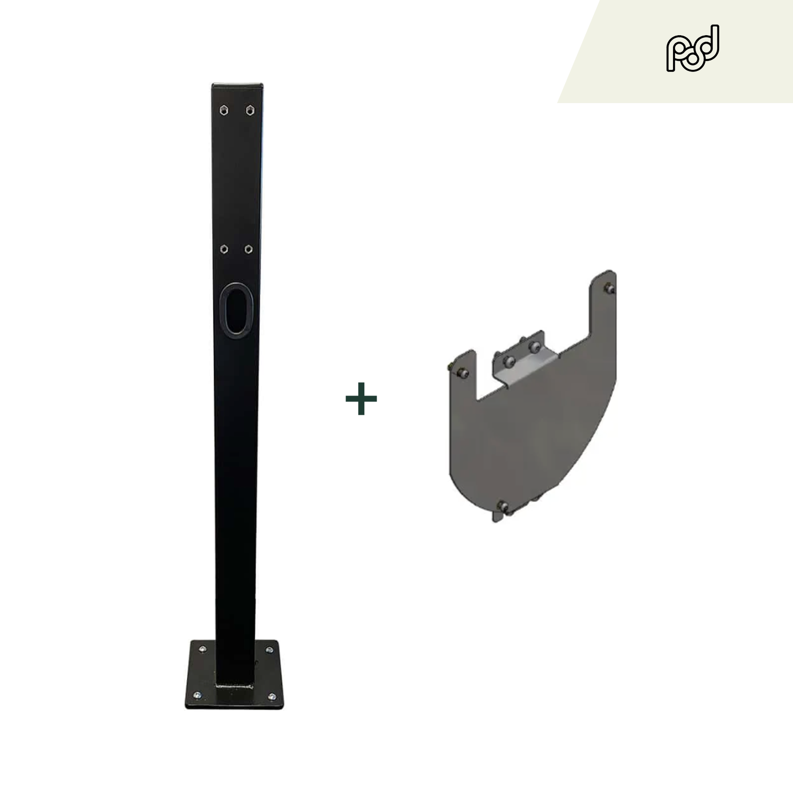 e.Park – Black Single Multi Post – 4 Mounting Plate Options Available