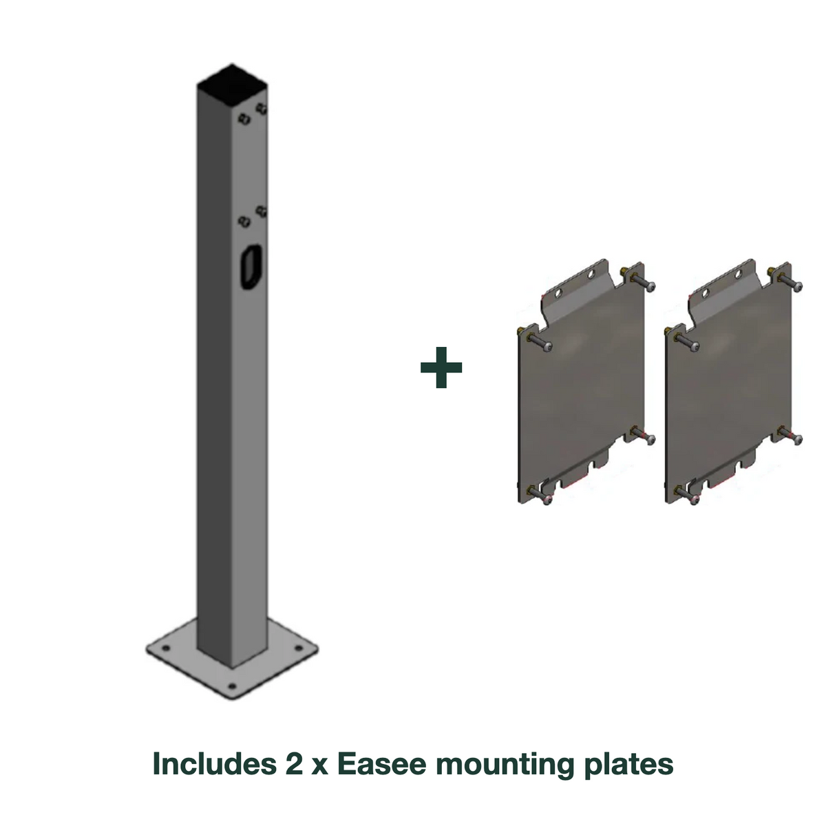 e.Park Multi Post Dual EVKube Base with 2 x Easee mounting plates