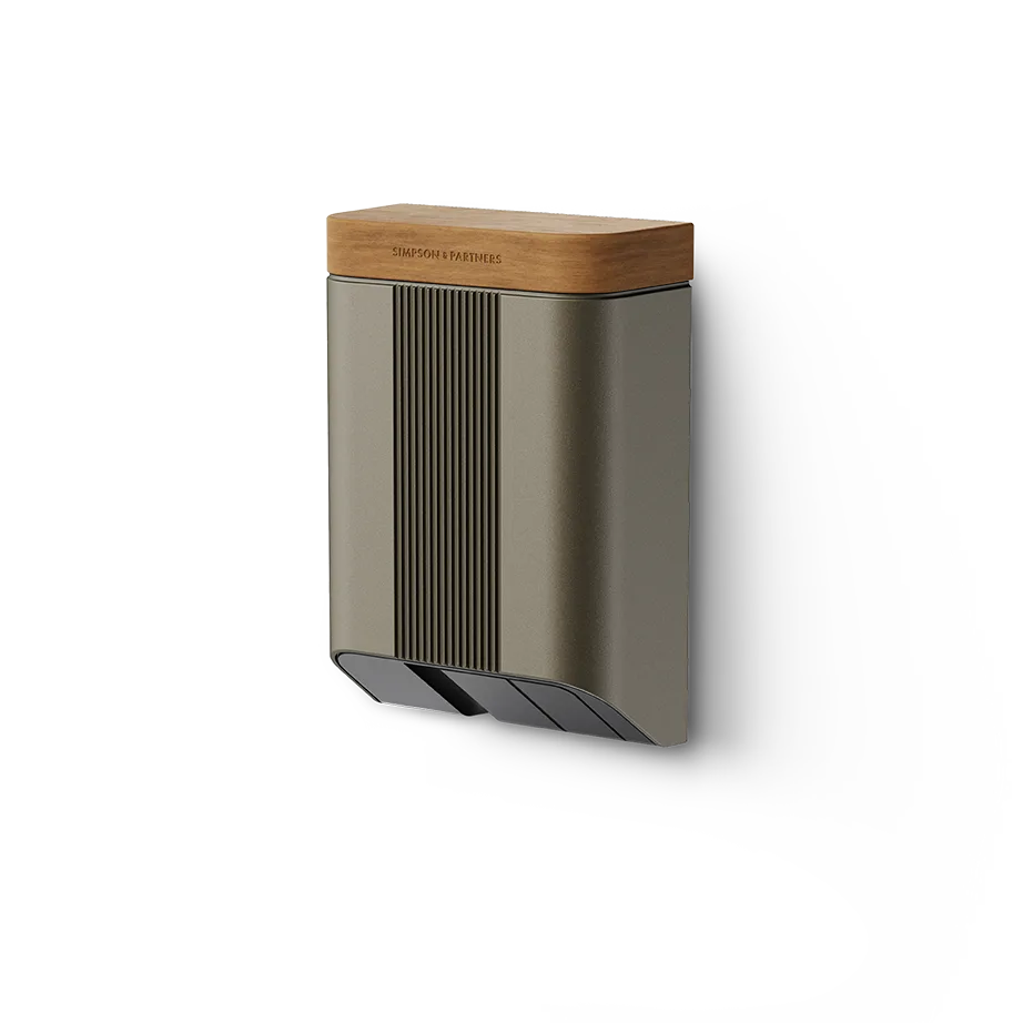 Simpson & Partners Home Series V3 Plus – Dark Champagne body, Mid Oak Wood lid