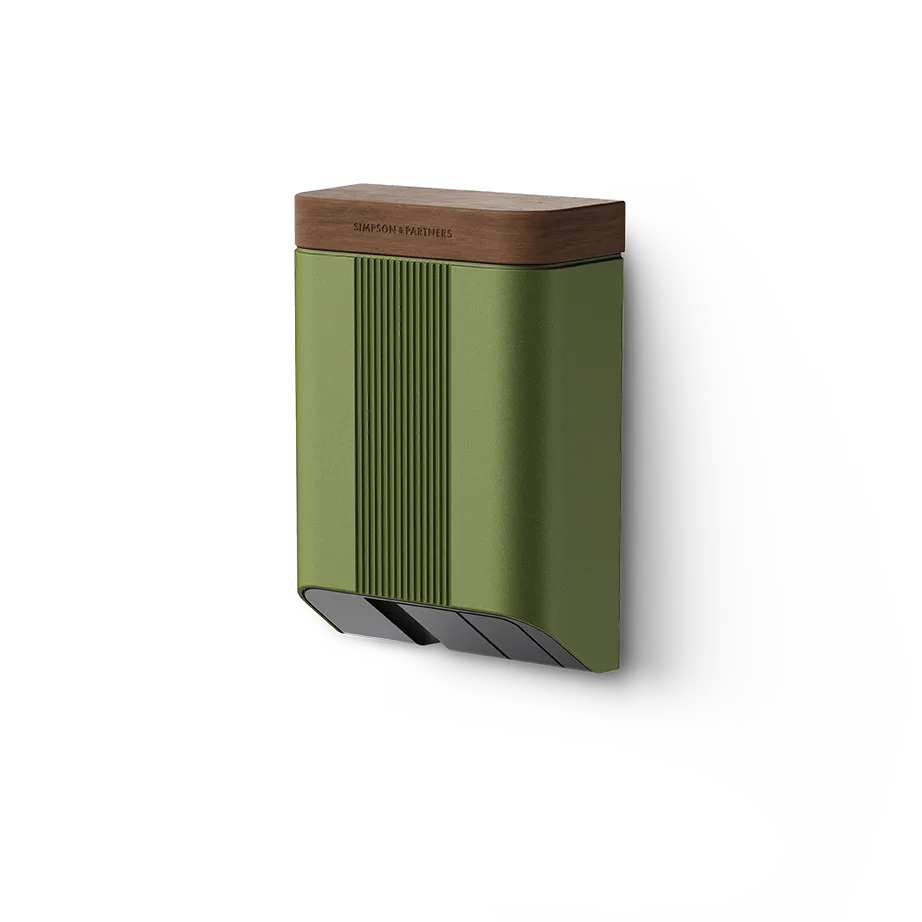 Simpson & Partners Home Series V3 Plus – Kemble Green body, Walnut Wood lid