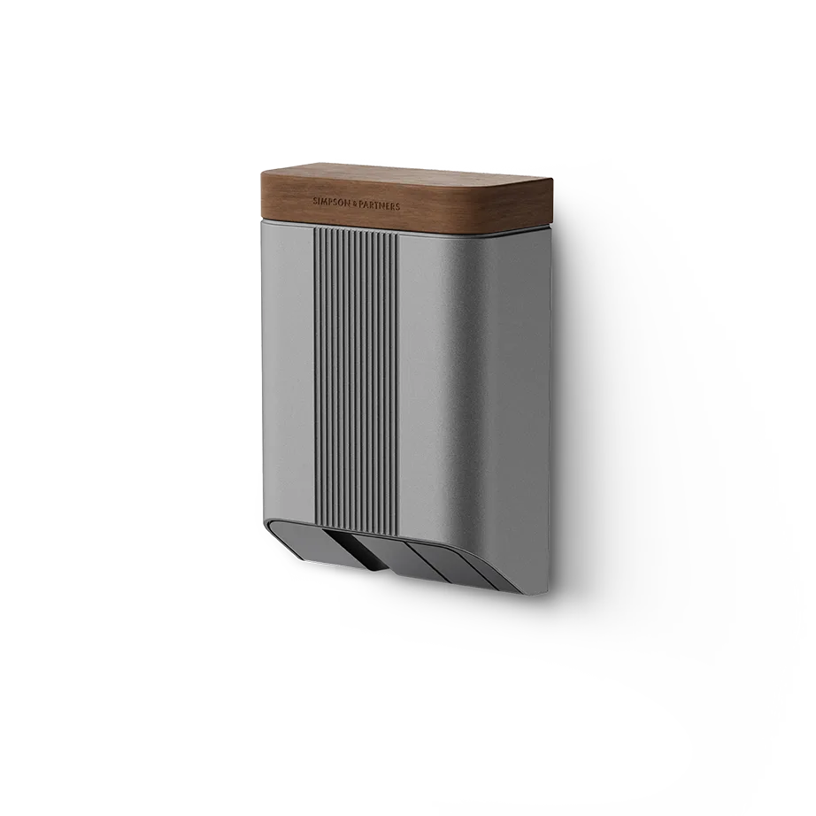 Simpson & Partners Home Series V3 Plus – Light Grey body, Walnut Wood lid