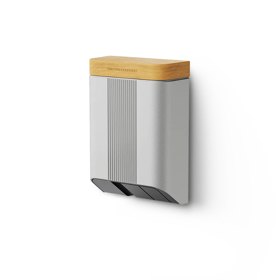 Simpson & Partners Home Series V3 Plus – Silver body, Light Oak Wood lid