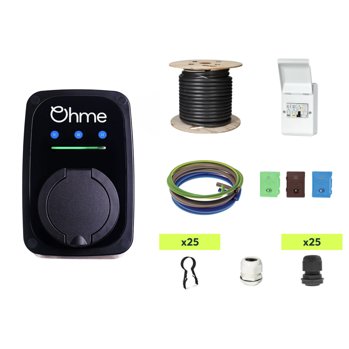 Ohme ePod EV Charger Installation Kit – 7.4kW Untethered – Consumer Unit, Cable & Fixings