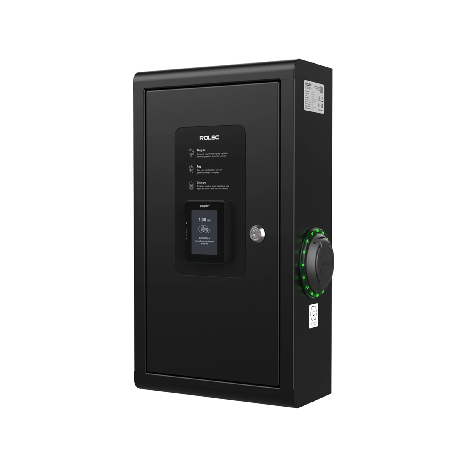 Rolec ROLEC1123B Securicharge – Dual Socket 22KW EV Charger – Contactless Payment Terminal