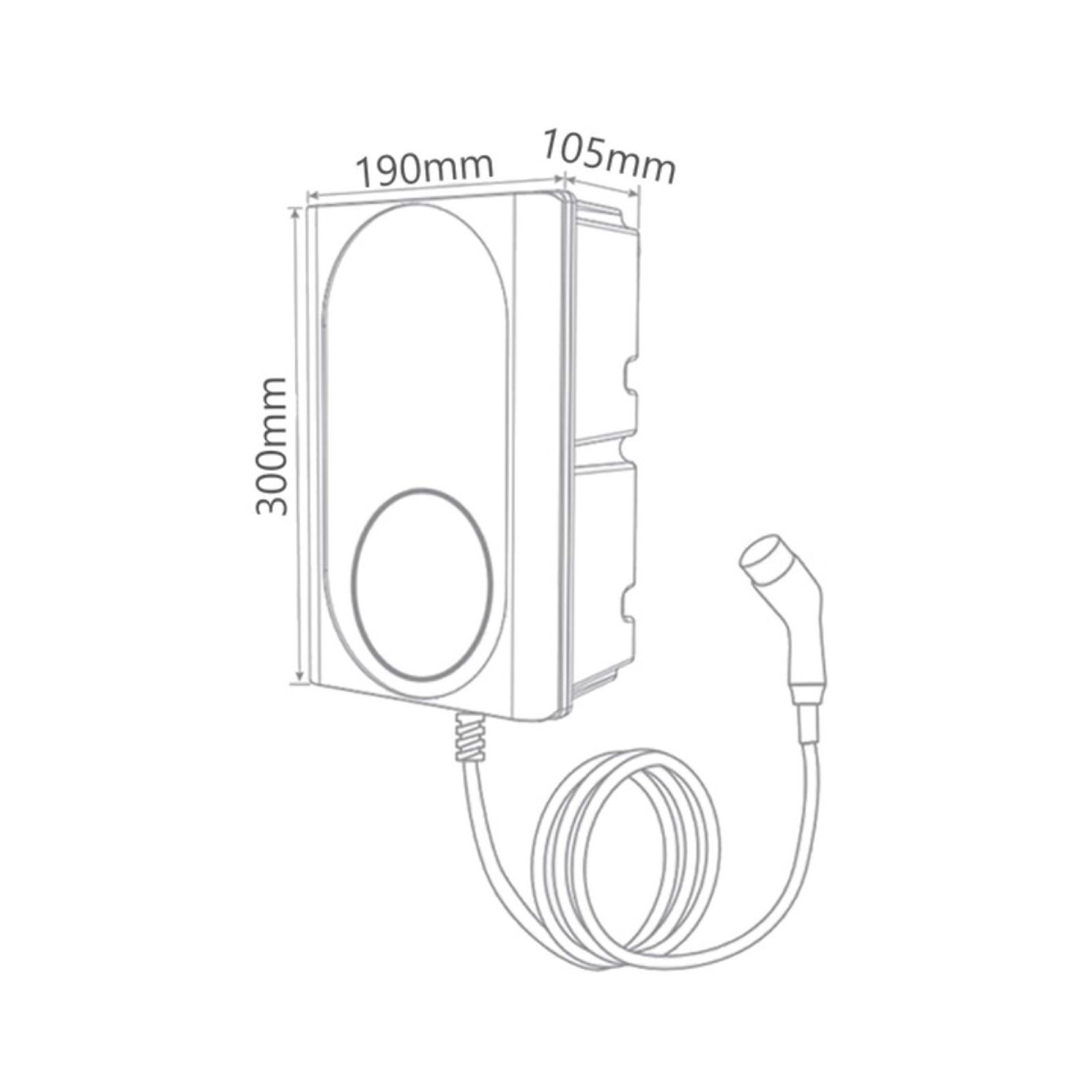 Evec VEC04 – 22kW EV Charger – Tethered – 6.5m Cable