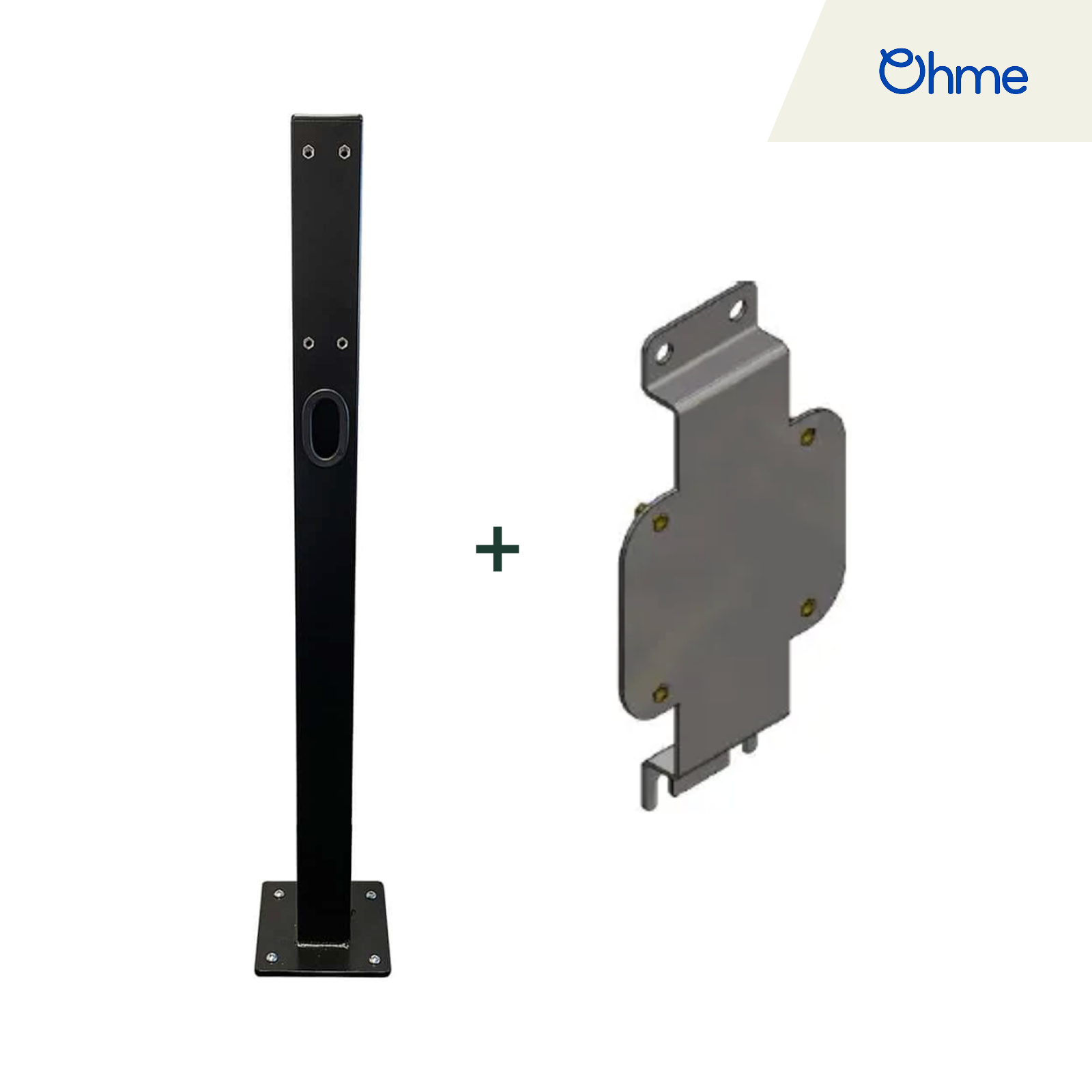 e.Park – Black Single Multi Post – 4 Mounting Plate Options Available