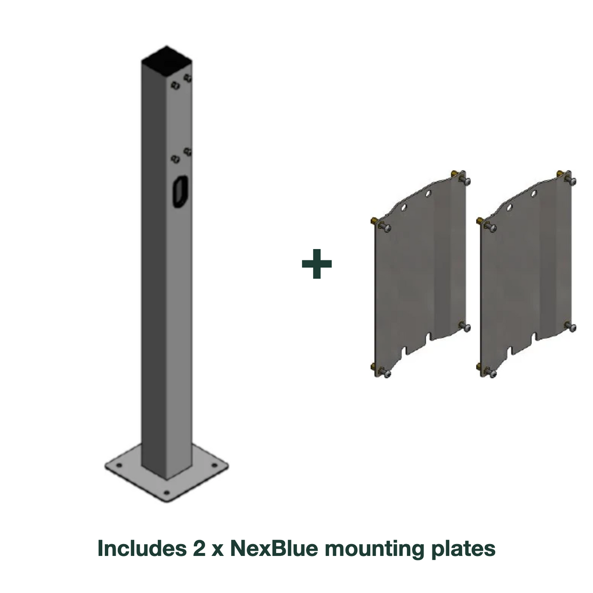 e.Park Multi Post Dual EVKube Base with 2 x NexBlue mounting plates