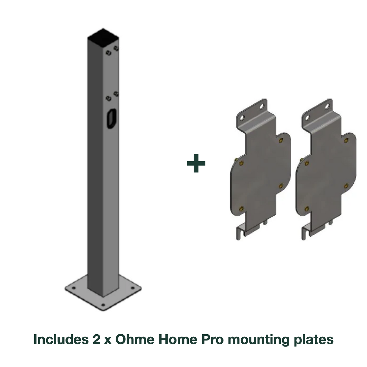 e.Park Multi Post Dual EVKube Base with 2 x Ohme Home Pro mounting plates