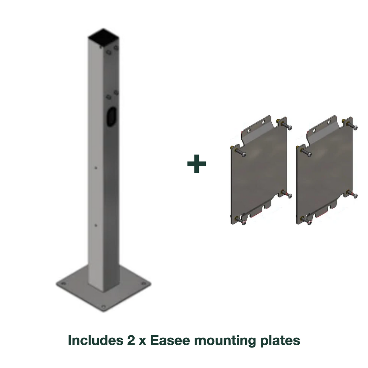 e.Park Multi Post Dual with Hatch EVKube Base with 2 x Easee mounting plates