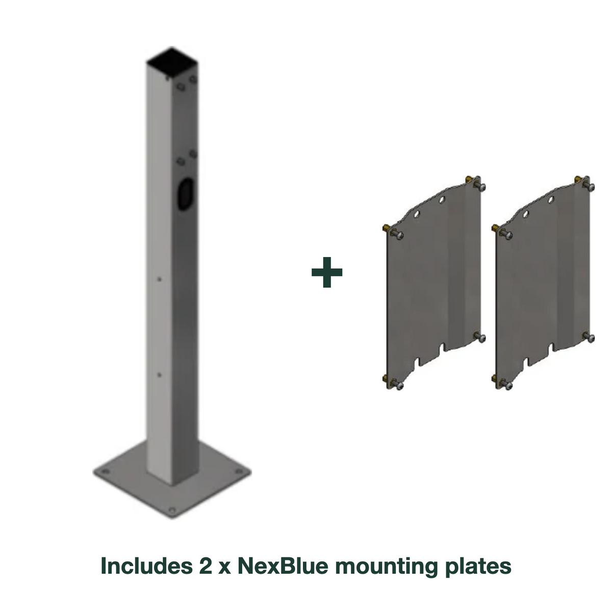 e.Park Multi Post Dual with Hatch EVKube Base with 2 x NexBlue mounting plates