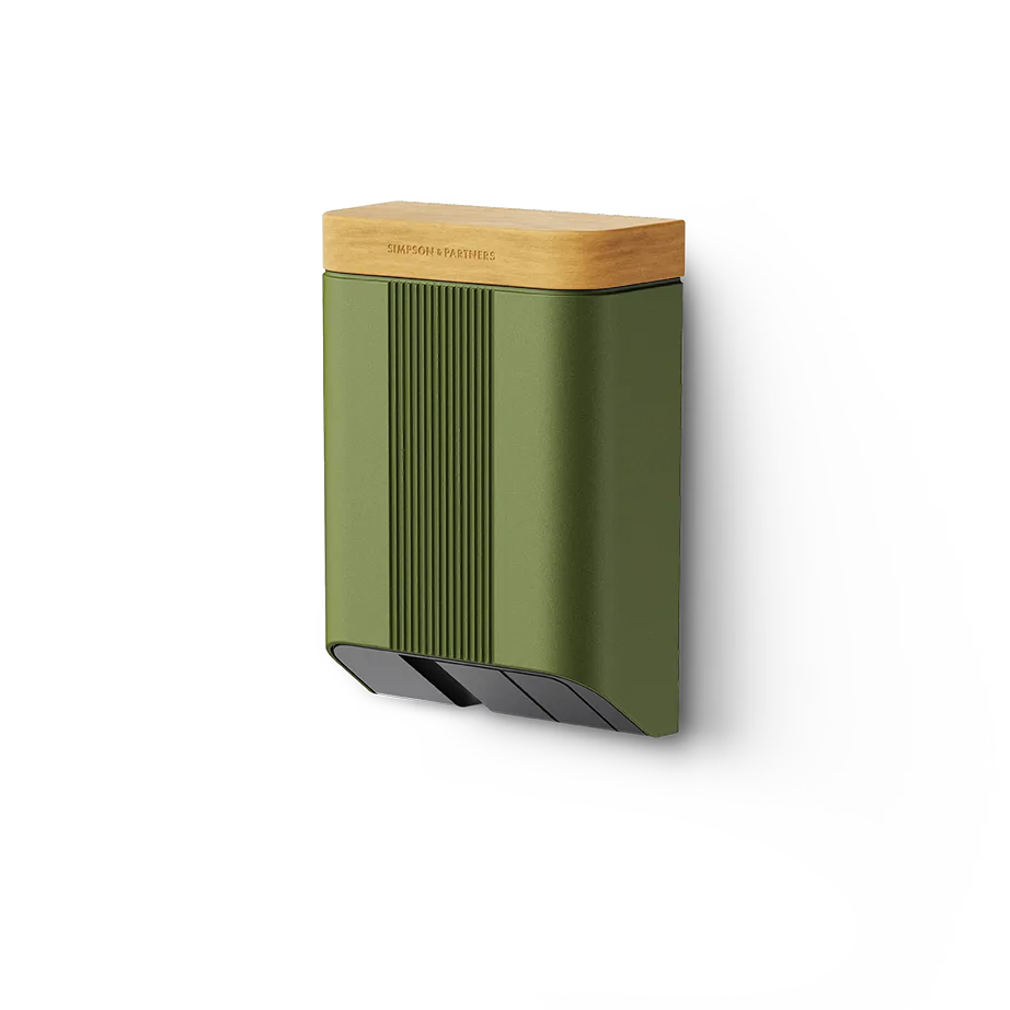 Simpson & Partners Home Series V3 Plus – Kemble Green body, Light Oak Wood lid