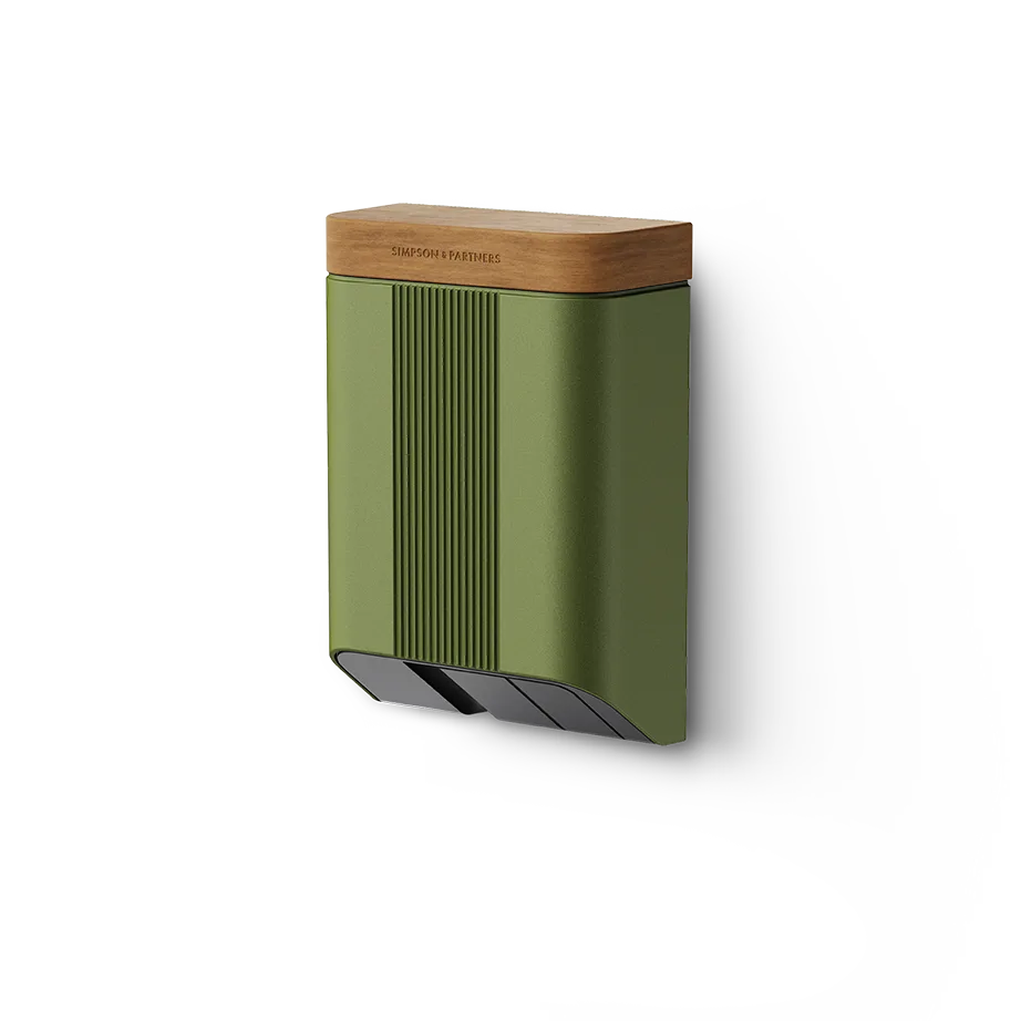 Simpson & Partners Home Series V3 Plus – Kemble Green body, Mid Oak Wood lid