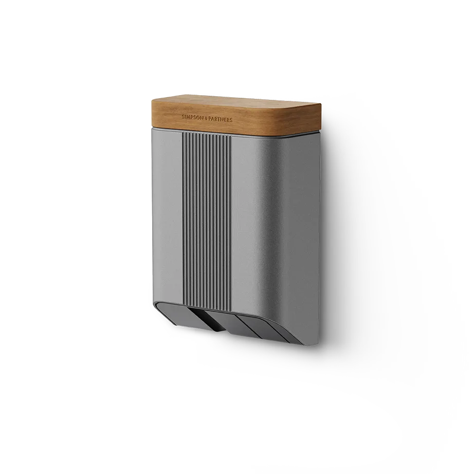 Simpson & Partners Home Series V3 Plus – Light Grey body, Mid Oak Wood lid