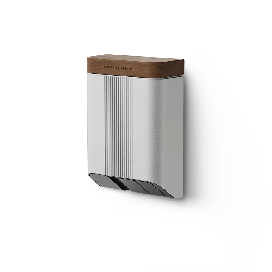Simpson & Partners Home Series V3 Plus – Silver body, Walnut Wood lid
